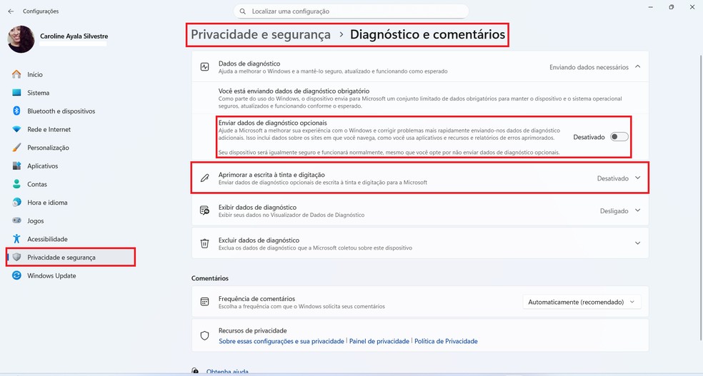  Reprodução/Caroline Silvestre