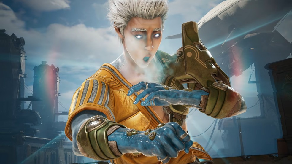 Em Highguard, Kai tem foco em habilidades defensivas de gelo — Foto: Reprodução/Highguard via YouTube