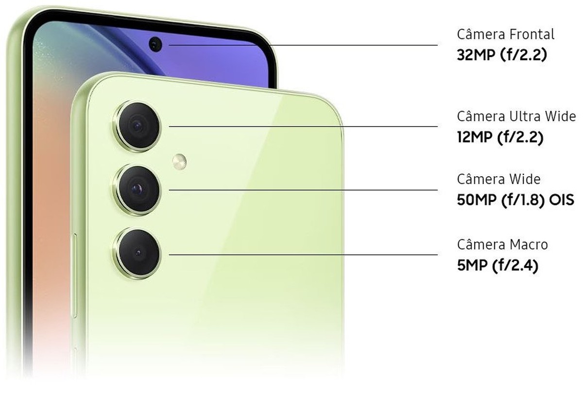 Smartphone Samsung Galaxy A54 5G 256GB Tela 6.4'' Dual Chip 8GB RAM Preto  Câmera Tripla de até 50MP Selfie 32MP