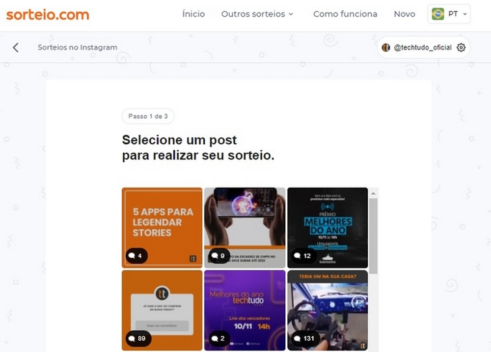 Site para fazer sorteio no Instagram: conheça opções grátis ou pagas