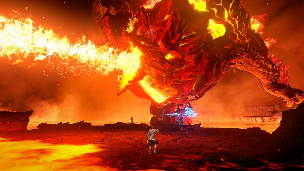 Os chefes de Granblue Fantasy: Relink prometem combates de grandes proporções — Foto: Divulgação/Cygames