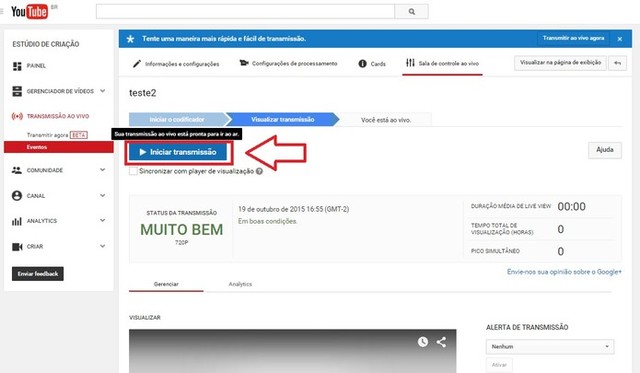 Como visualizar, iniciar e interromper transmissões ao vivo no YouTube