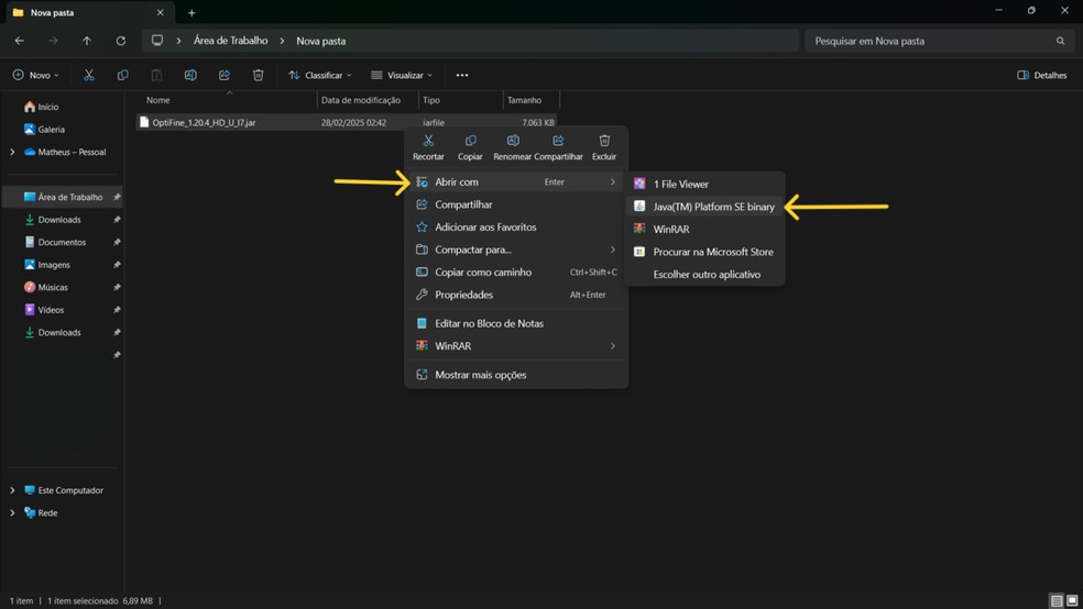  Reprodução/Matheus Azevedo