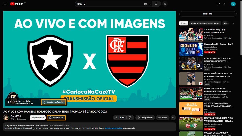 Carioca: como assistir aos jogos de Vasco e Botafogo nas lives do Casimiro