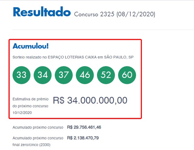 Como ver os 10 últimos resultados da Mega da Virada