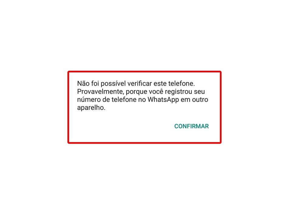 Conferir aviso de conta do WhatsApp clonada — Foto: Reprodução/TechTudo
