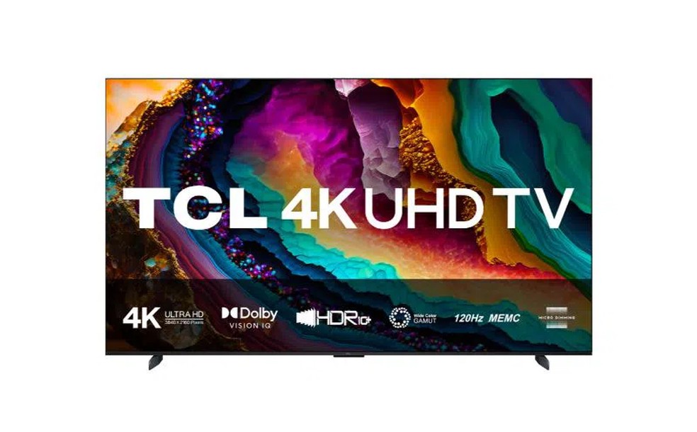 A P755 conta um padrão superior de contraste e brilho, graças ao suporte ao HDR 10+ — Foto: Divulgação/TCL