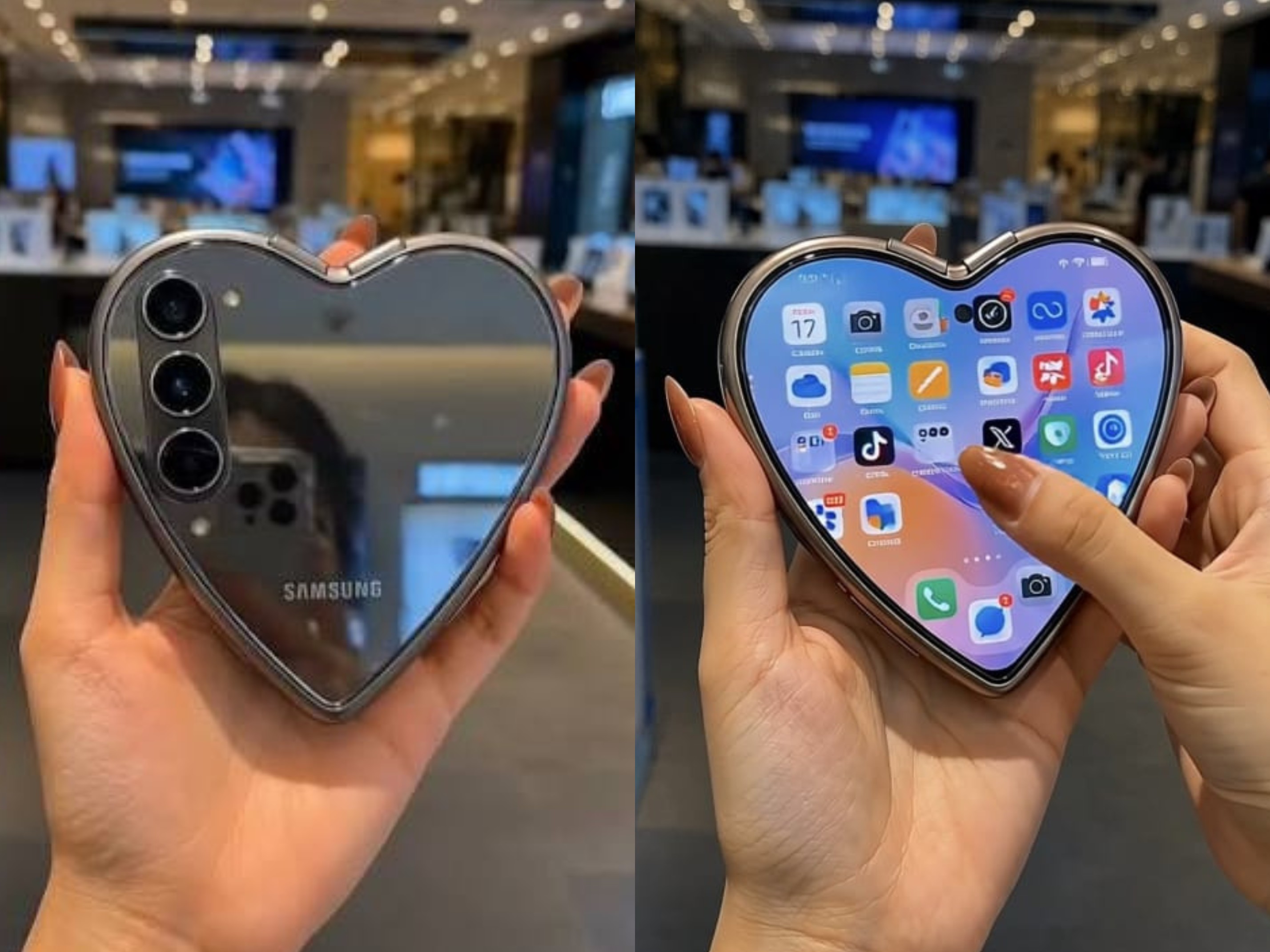 Celular Samsung em formato de coração é real? Veja o vídeo viral