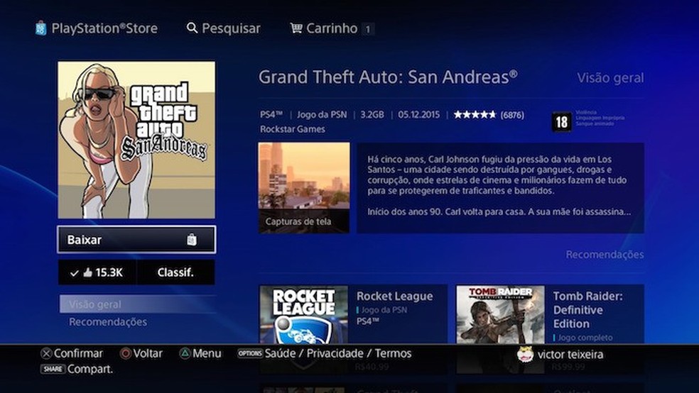 Como fazer o download de GTA: San Andreas para jogar no PS4