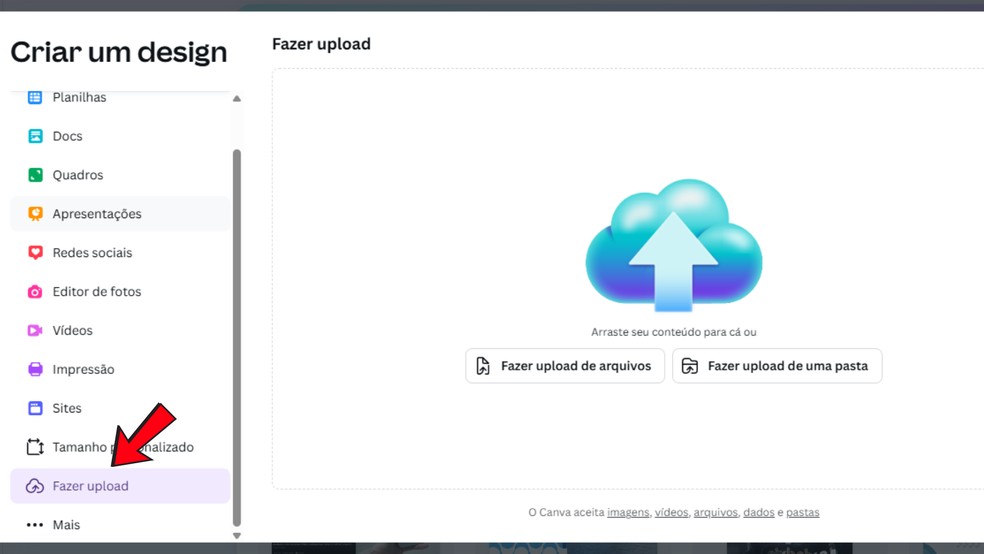 Faça upload da imagem baixada no SnapInsta — Foto: Reprodução/Eduardo Gomes