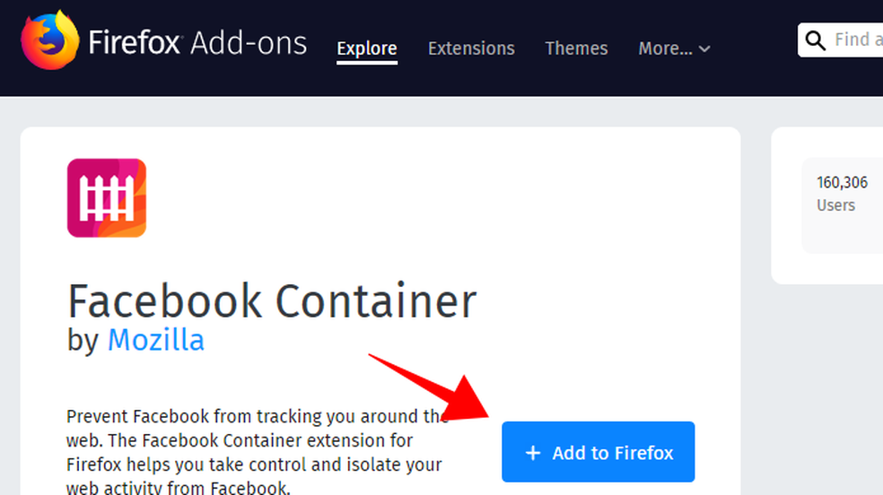 Facebook Container extension prevents Facebook tracking in Firefox