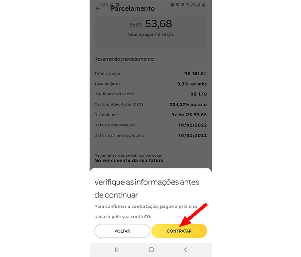 Como parcelar a fatura do C6 Bank