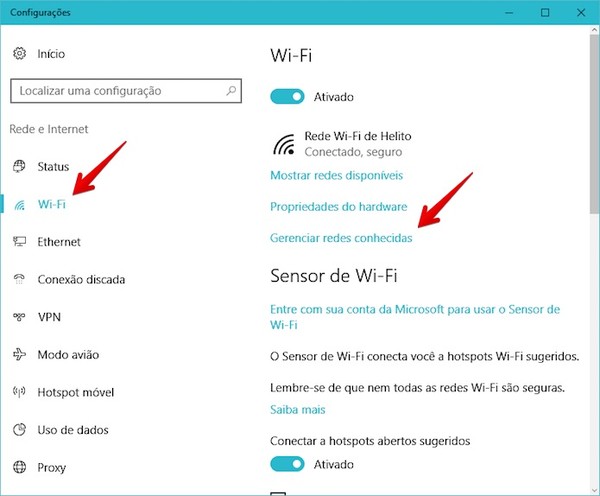 Como esquecer a rede Wi-Fi no Windows 10