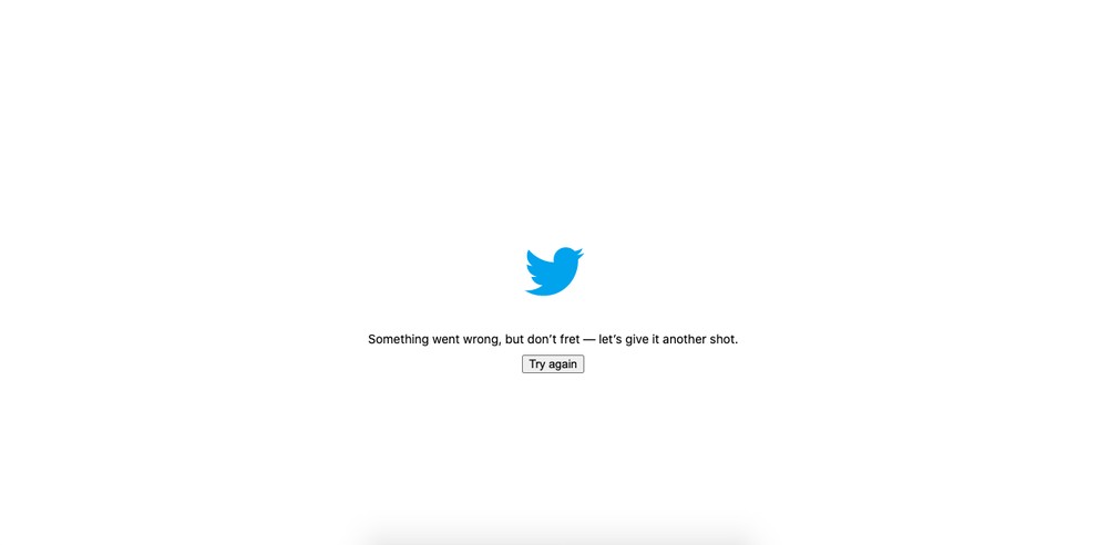 Twitter fora do ar? Site exibe mensagem 'Something went wrong'