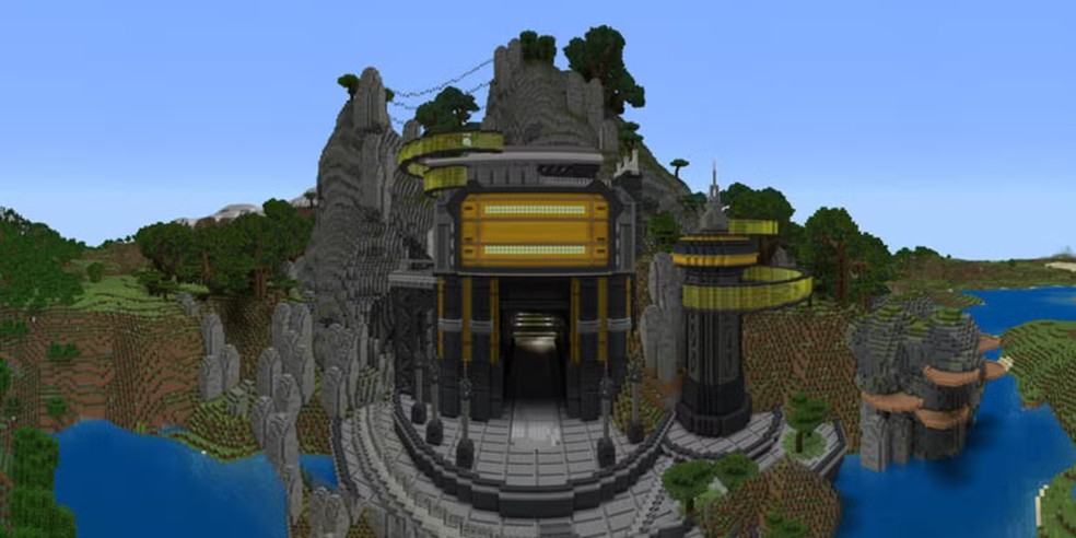 Construção de um quartel general de super heróis no Minecraft — Foto: Reprodução/GameRant