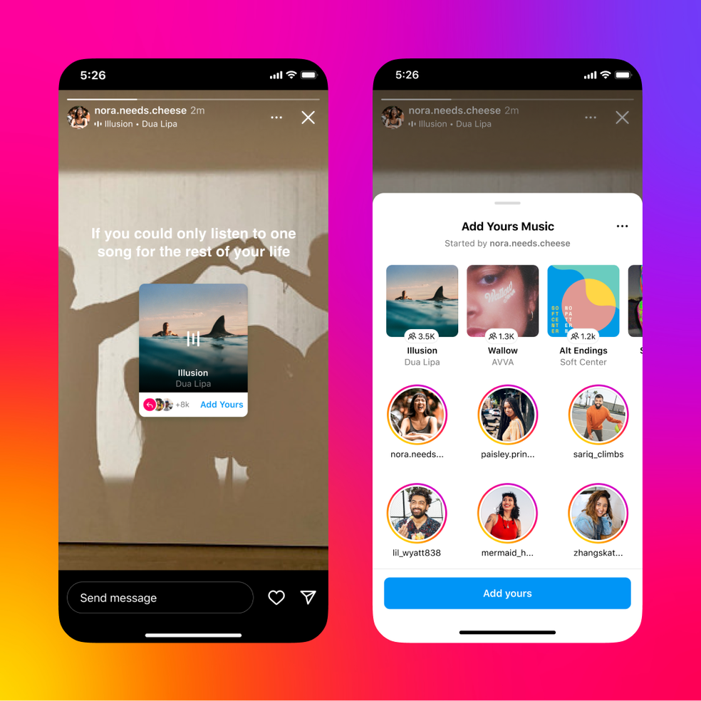 Instagram permite criar modelos e entrar na trend da figurinha Adicione Sua Música — Foto: Divulgação/Instagram