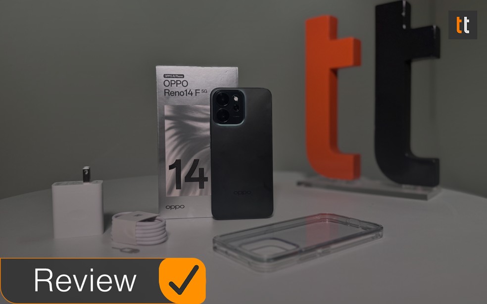 Capa de review do OPPO Reno14 F — Foto: Amanda Zola/TechTudo