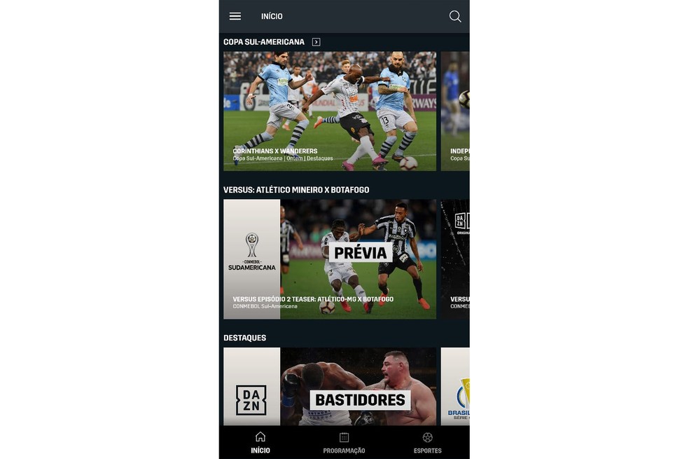 DAZN divulga grade de jogos ao vivo do futebol internacional