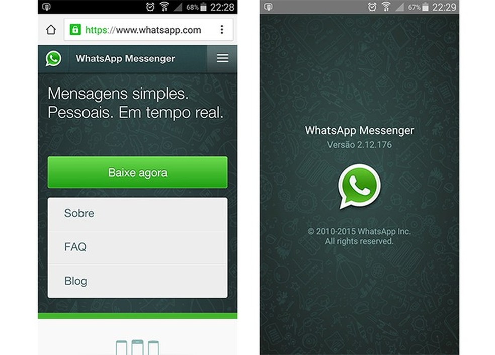 Instale a mais recente versão do app para usar o WhatsApp Web — Foto: Reprodução/Barbara Mannara