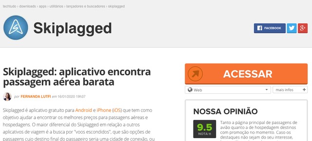 Como encontrar passagem aérea no celular com o aplicativo Skiplagged