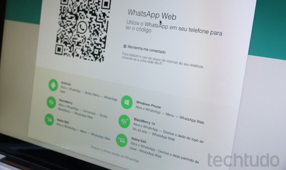 WhatsApp Web pode ser acessado pelo QR Code — Foto: TechTudo/Lucas Mendes