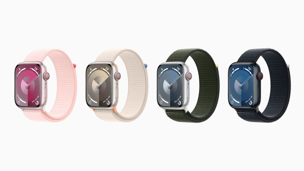 Apple Watch 9 está disponível em diversas cores e modelos — Foto: Divulgação/Apple