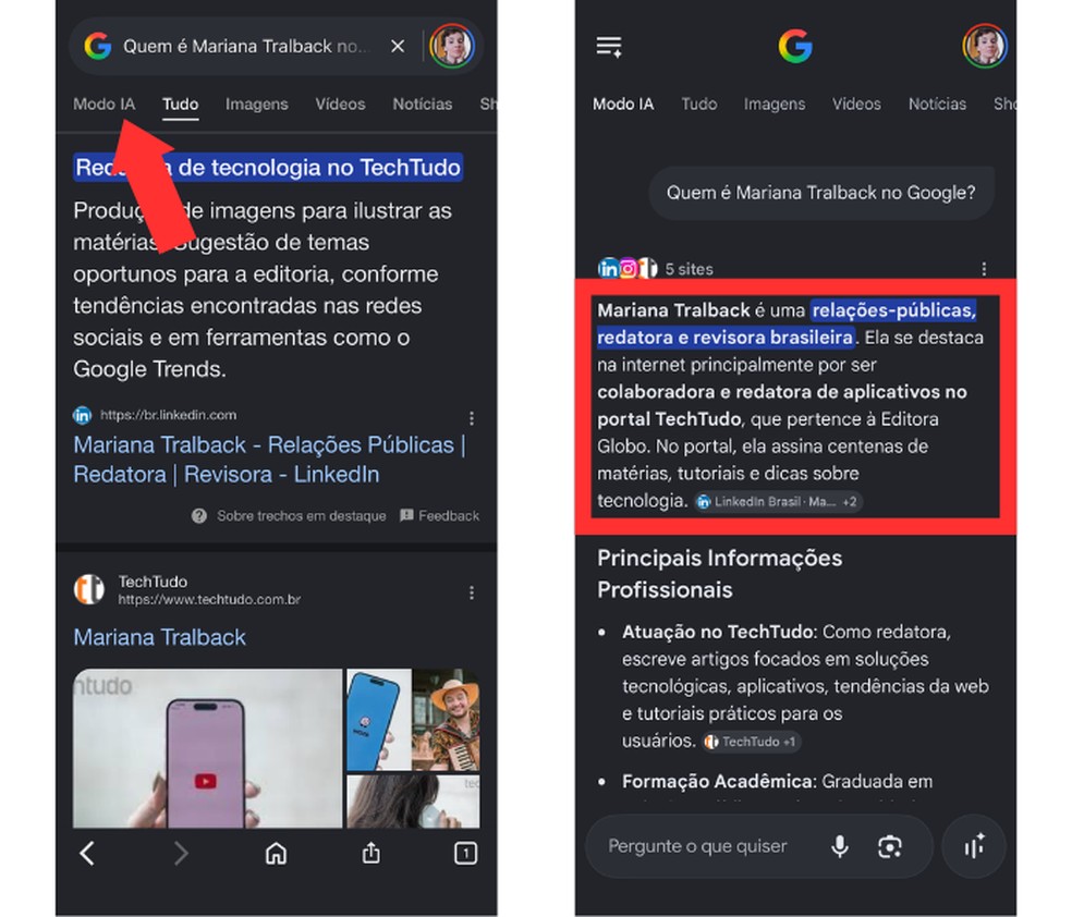  Reprodução/Mariana Tralback