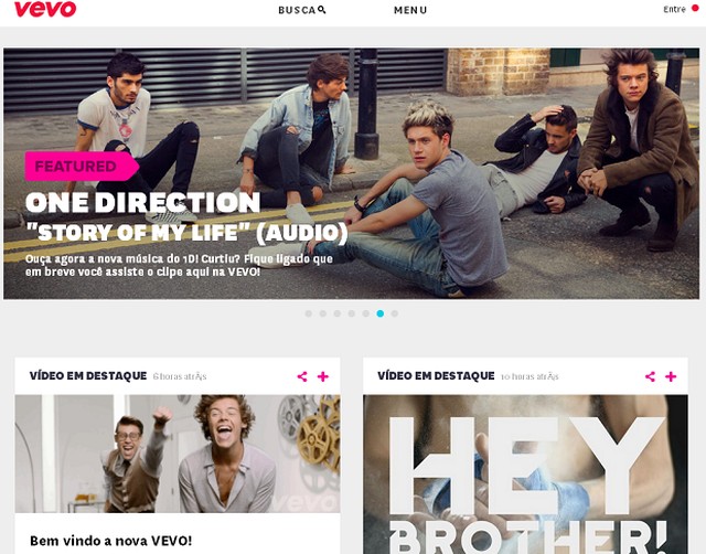 Vevo redesenha site e melhora reprodução de vídeo e busca por músicas