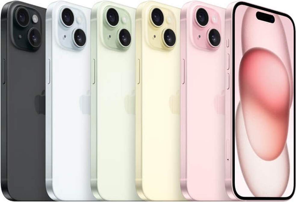 iPhone 15 Plus  tem vidro resistente colorido por infusão e design em alumínio — Foto: Reprodução/Amazon