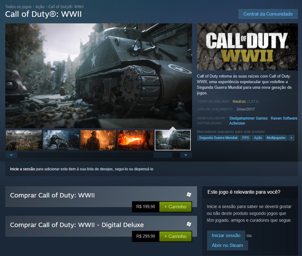 Call of Duty: WWII  STEAM PC - Jogo Digital