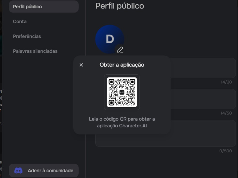 Character.ai também está disponível para download em aprelhos Android e iOS — Foto: Reprodução/Character.ai
