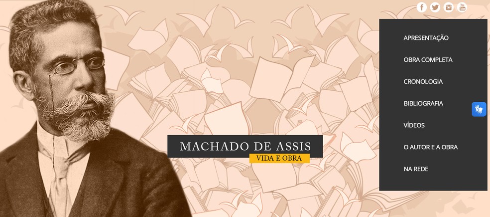 Site Machado de Assis — Vida e Obra cataloga toda a bibliografia do autor — Foto: Reprodução/Yuri Neri