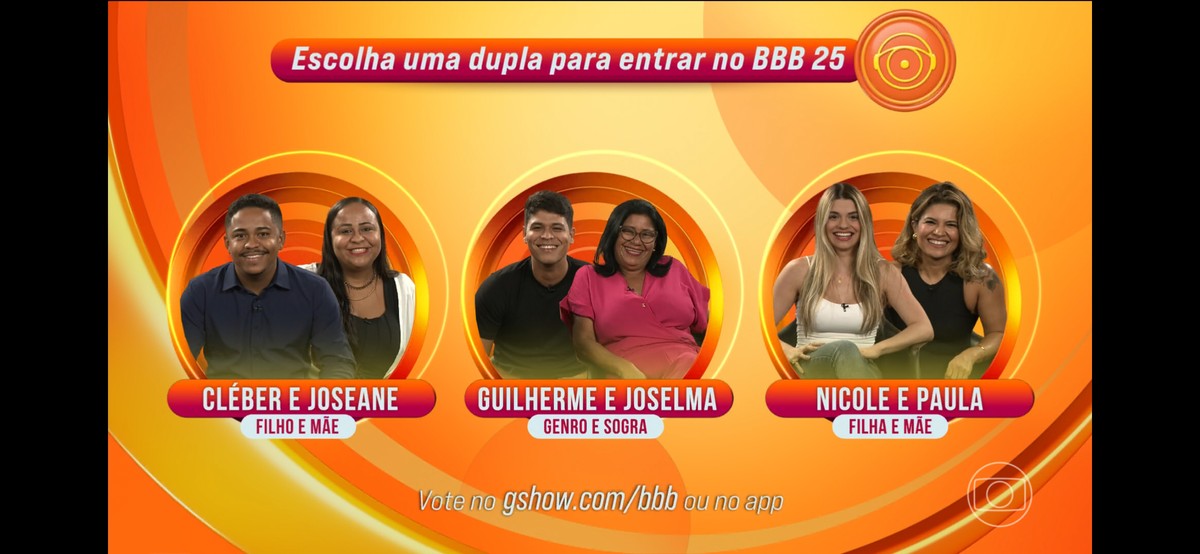 Votação do BBB 25 no Gshow: saiba como votar na última dupla