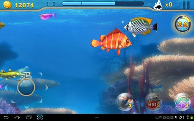 Interface de aplicativo gráfico de jogo de peixe oceano