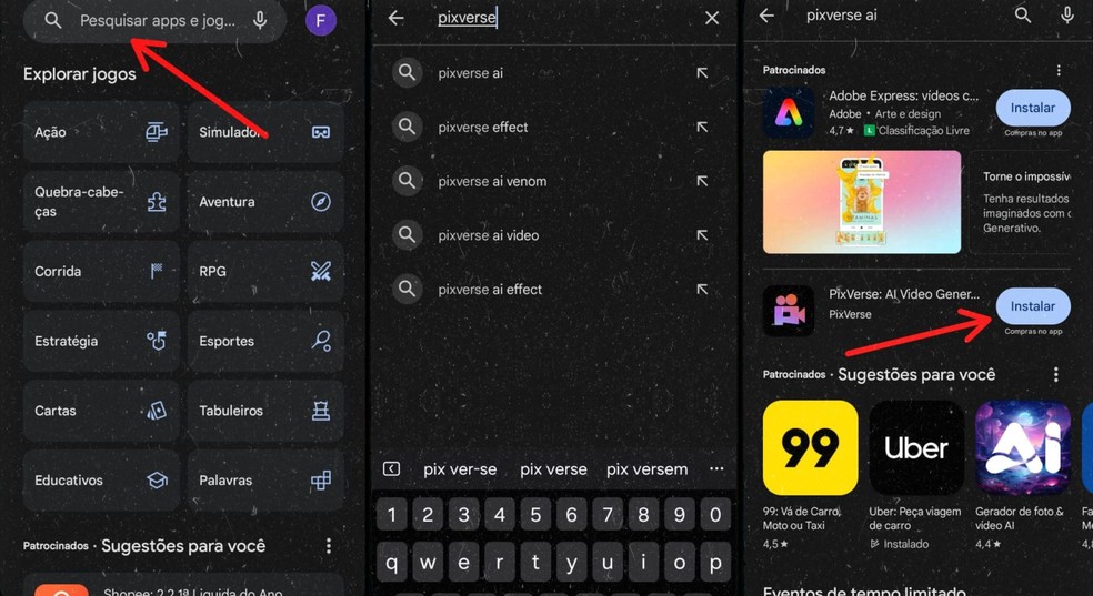 Download do aplicativo Pixverse na Google Play Store — Foto: Reprodução/Gisele Souza