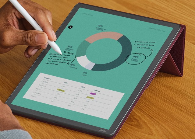 Kindle Scribe chega ao Brasil com caneta para anotações e tela colorida