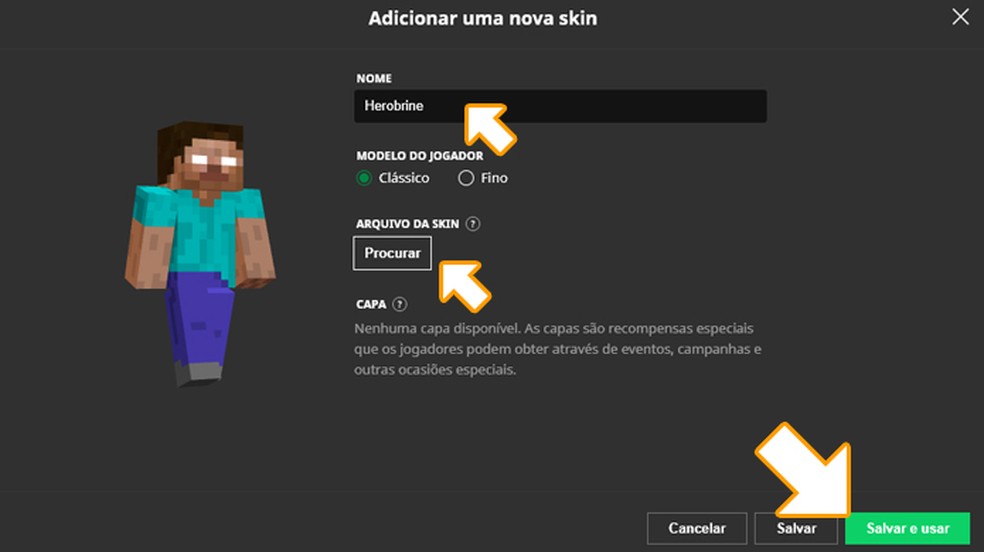 Nova herobrine skin, Minecraft Skin