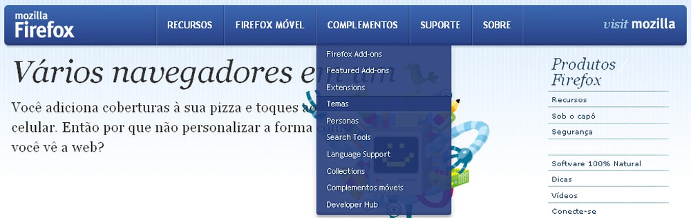 Como personalizar a aparência do Firefox