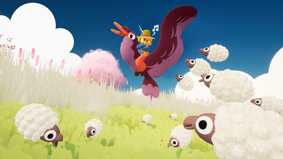 Flock é o mais novo jogo relaxante do criador de Hohokum sobre o prazer de voar — Foto: Reprodução/Steam