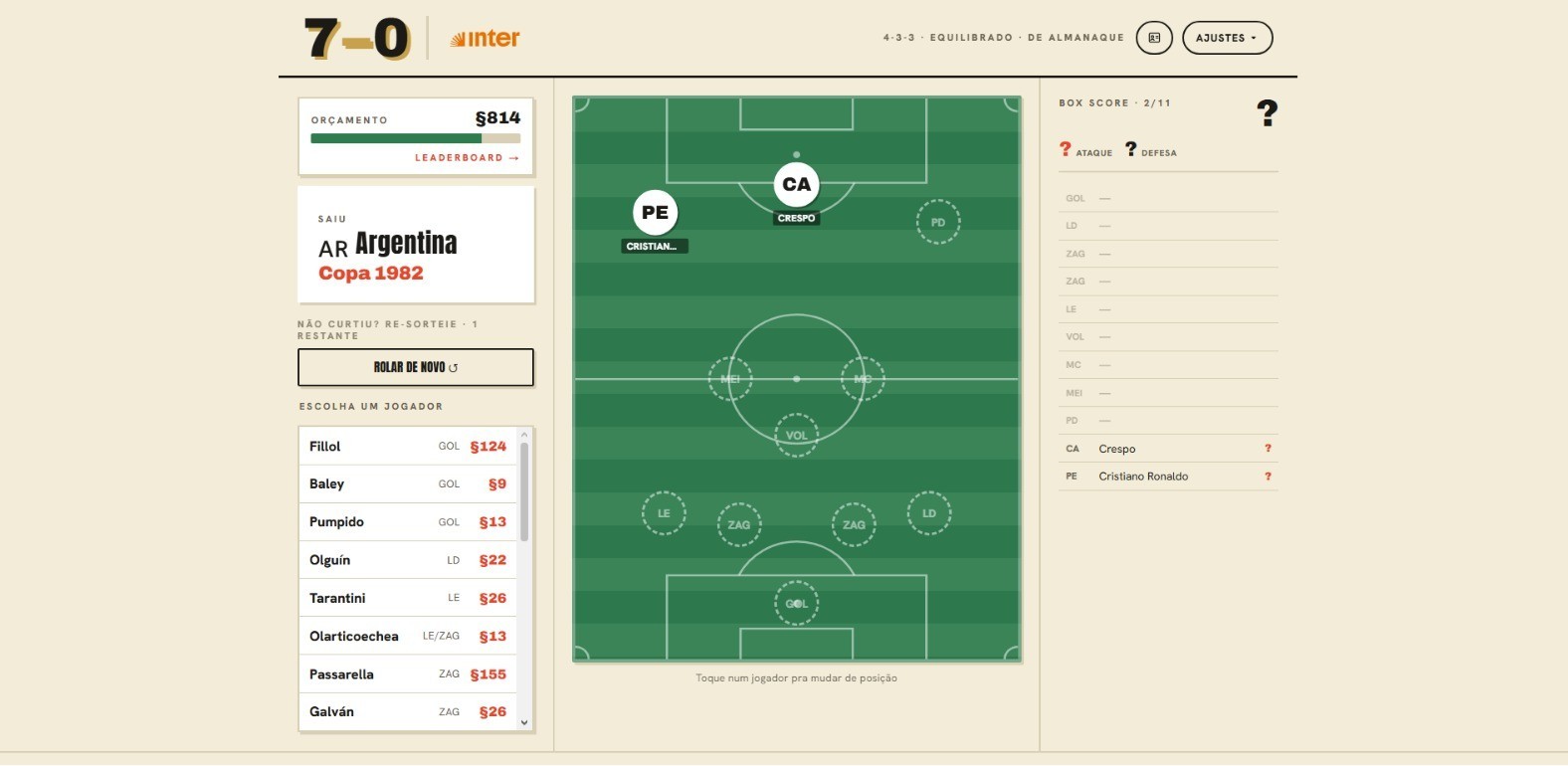 7 a 0: jogo viral da Copa ganha modo Desafio do Dia; saiba jogar