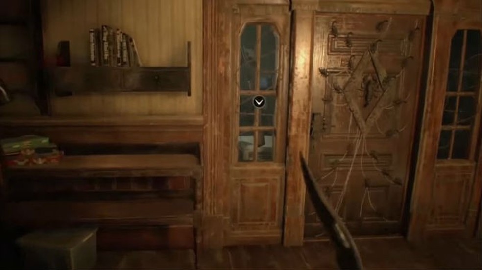 Resident Evil 7: abra a porta com o símbolo de escorpião (Foto: Reprodução/Thomas Schulze) — Foto: TechTudo