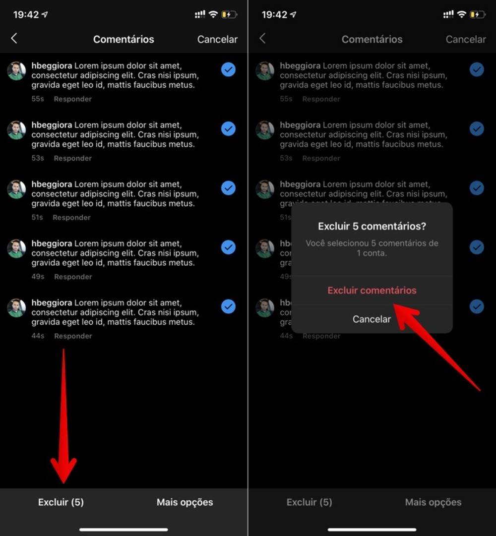 Como excluir vários comentários de uma só vez no Instagram