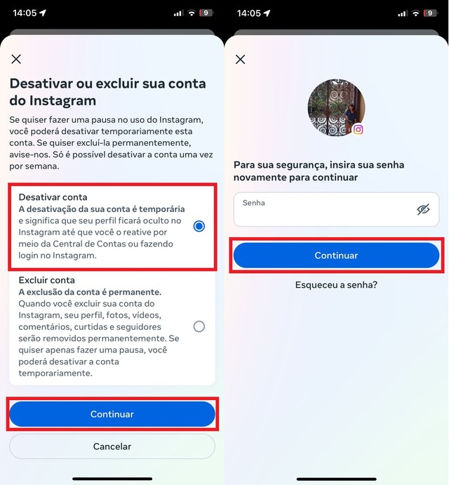 Como desativar o Instagram temporariamente pelo celular e PC