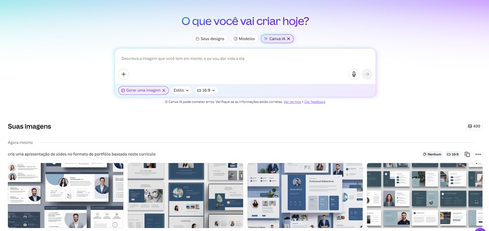 Criação de portfólio no Canva — Foto: Reprodução/Gisele Veríssimo