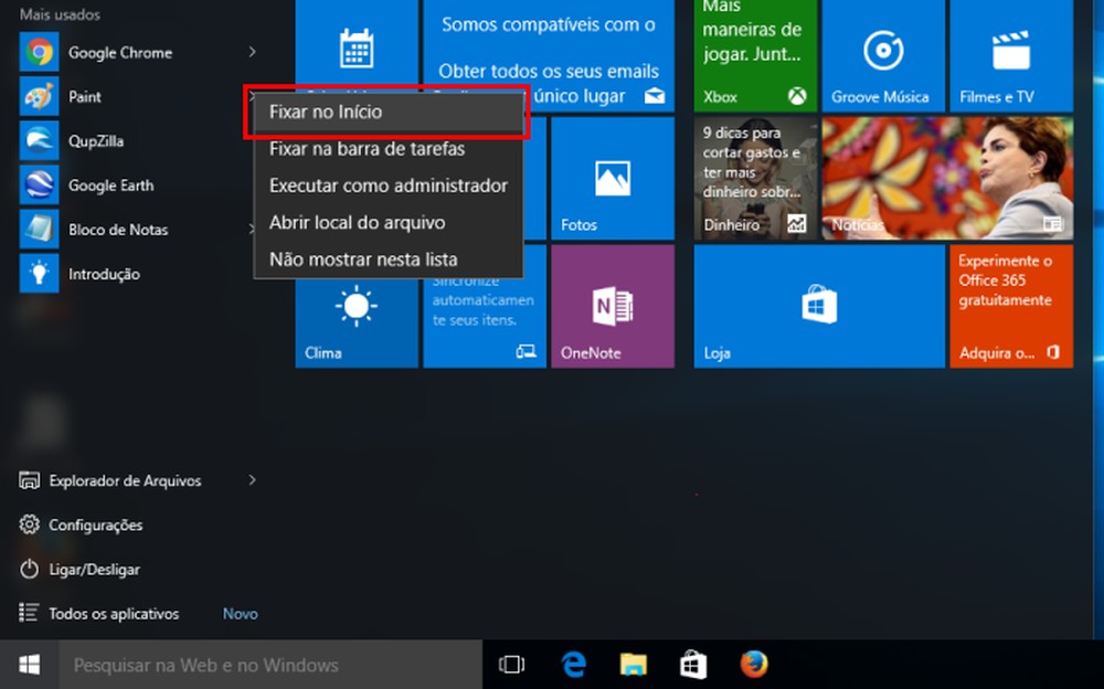 Como usar o Menu Iniciar do Windows 10 de forma mais eficiente