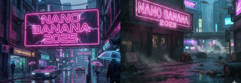 Nano Banana gratuito à esquerda / Nano Banana Pro à direita — Foto: Sandra Mastrogiacomo/TechTudo