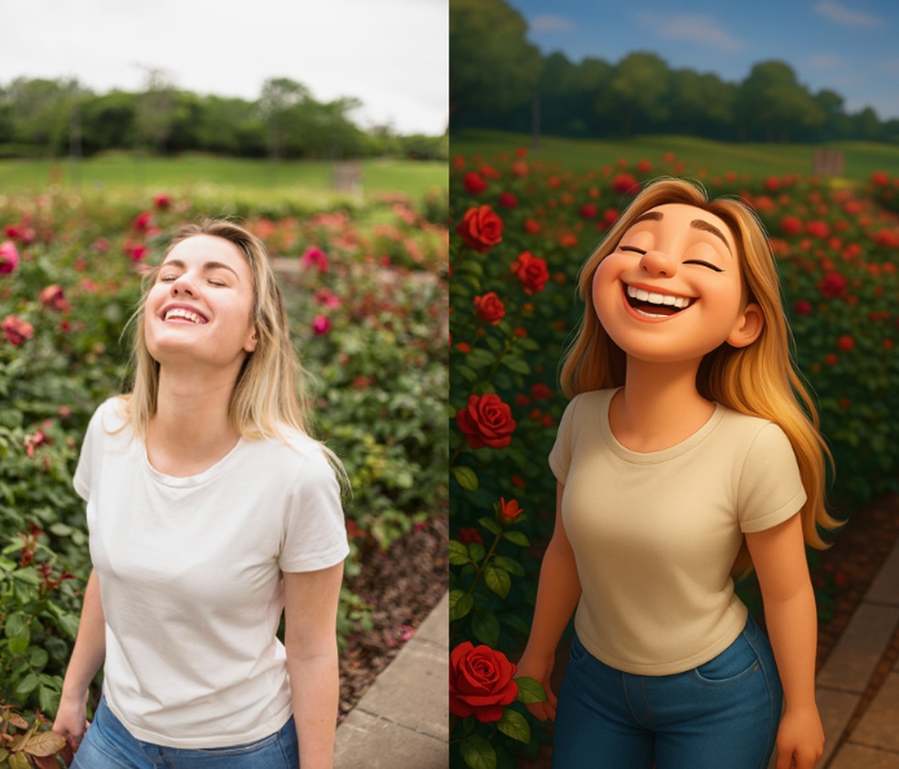 Com o ChatGPT, você pode deixar suas fotos com o estilo da Pixar — Foto: Reprodução/Mariana Tralback