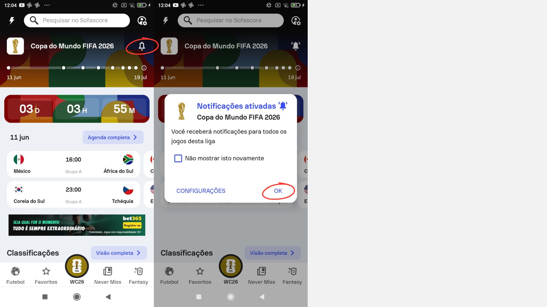 Copa do Mundo 2026: como ativar alertas de gol e ver estatísticas no Android