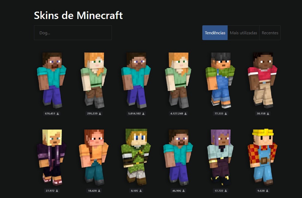plataformas  Minecraft Skins