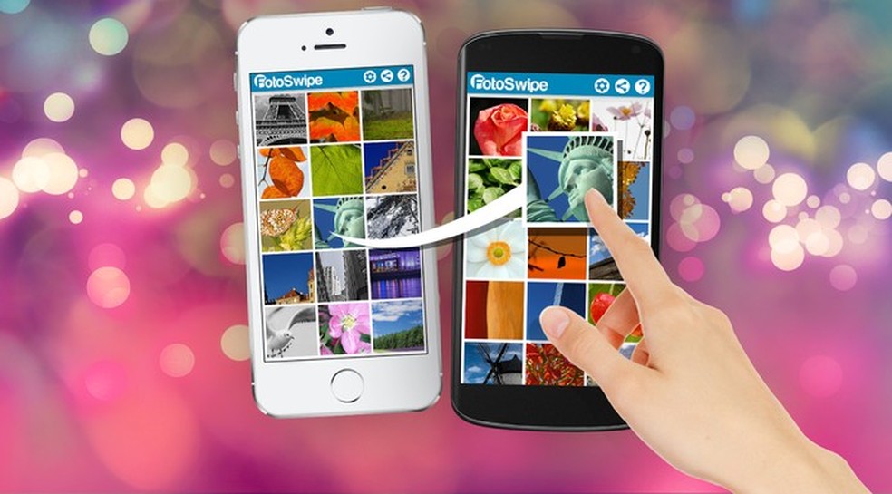 App FotoSwipe permite compartilhar imagens entre Android e iOS; veja como usar (Foto: Divulgação/FotoSwipe) — Foto: TechTudo
